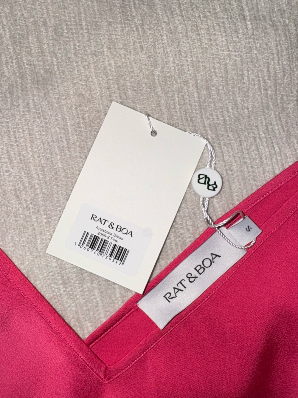 NWT Rat & Boa Anastasia Dress Pink Maxi Long Satin Slip Slit VNeck Rare New Sexy - Picture 8 of 9